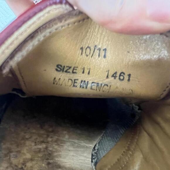 Vintage 1990’s Doc Martens Made In England Oxblood Oxford Shoes Men's 11 Red 6 H - Picture 2 of 14